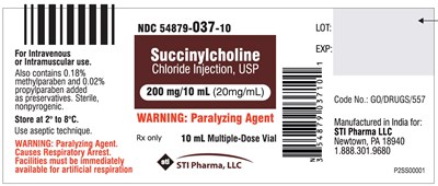 Vial - succinylcholine vial label